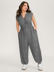 Supersoft Textured Notched Collar Jumpsuit