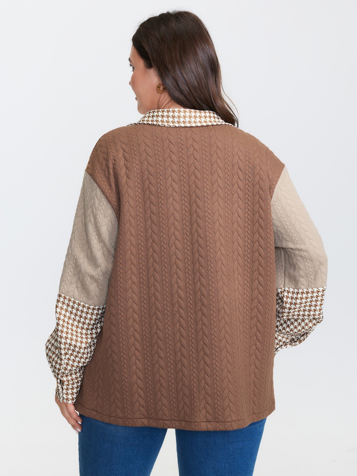 Colorblock Textured Pocket Button Jacket