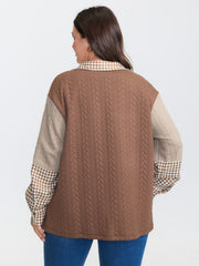 Colorblock Textured Pocket Button Jacket