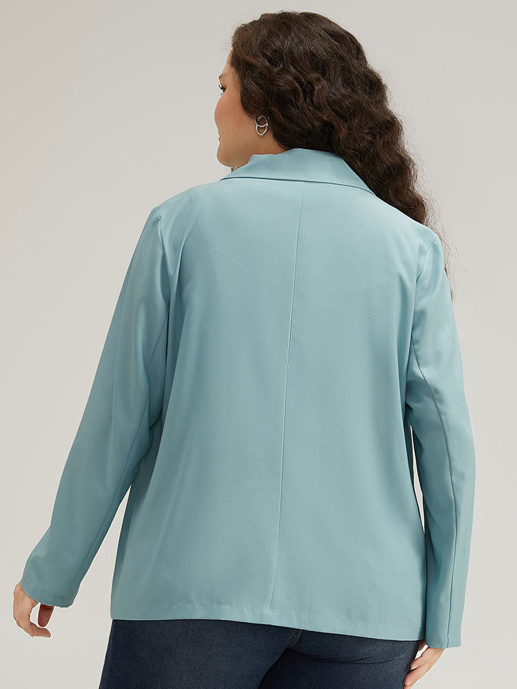 Solid Double Breasted Lapel Collar Blazer