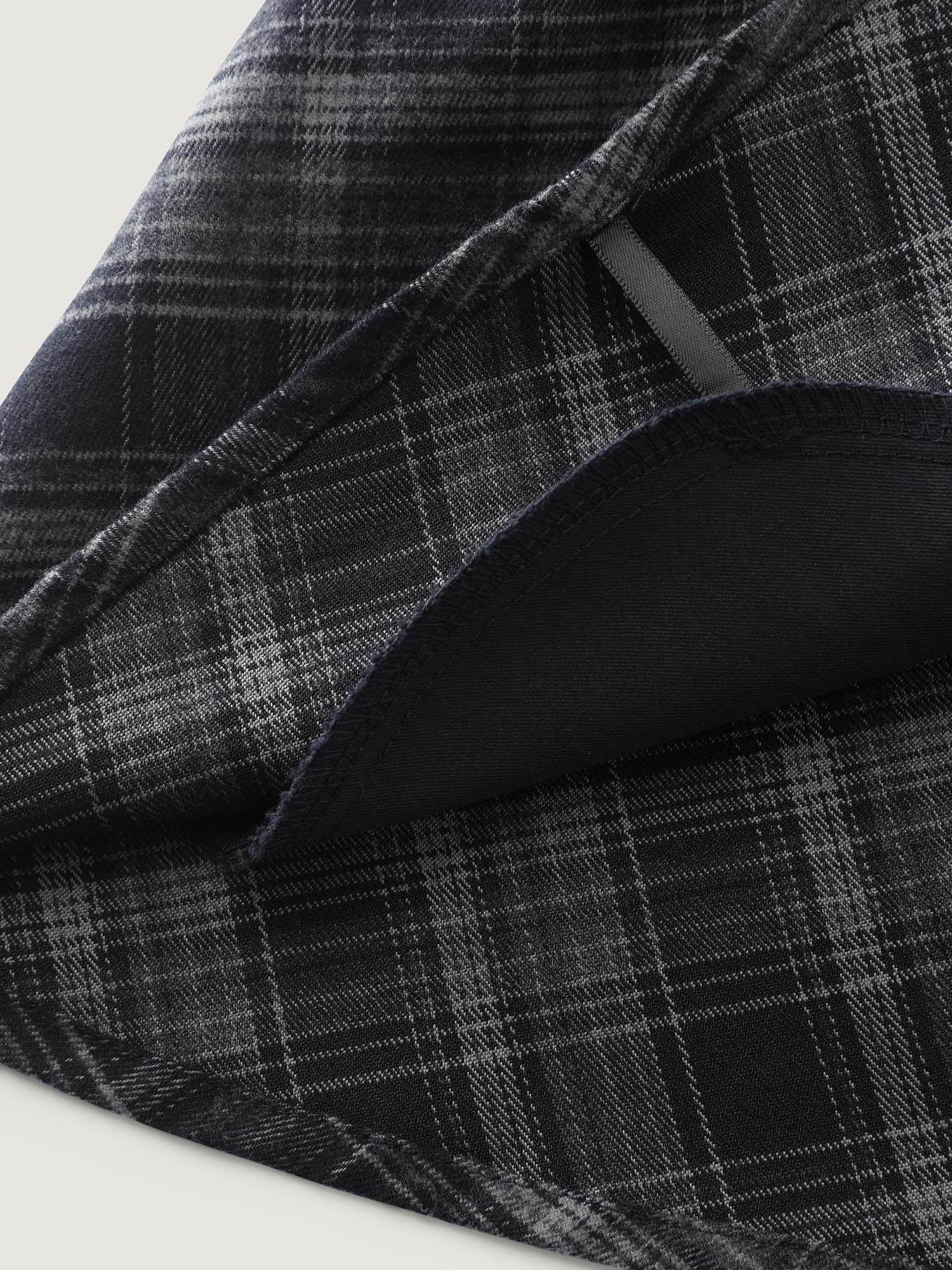 Checkered Zipper Front Pockets Jacket