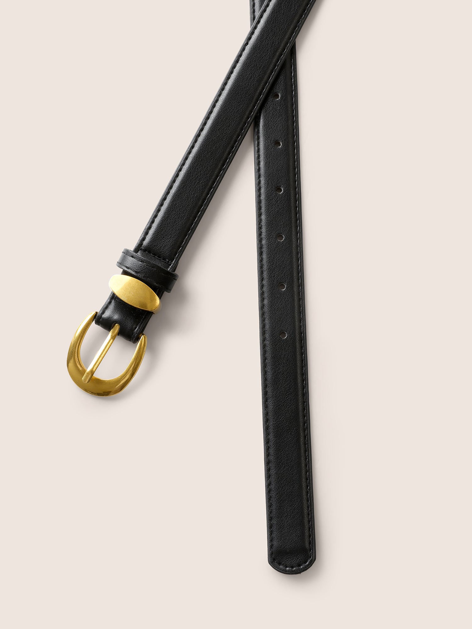 Versatile Small Gold Buckle Narrow Belt