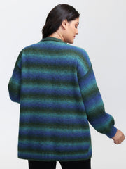 Heather Pockets Open-Front Knit Cardigan