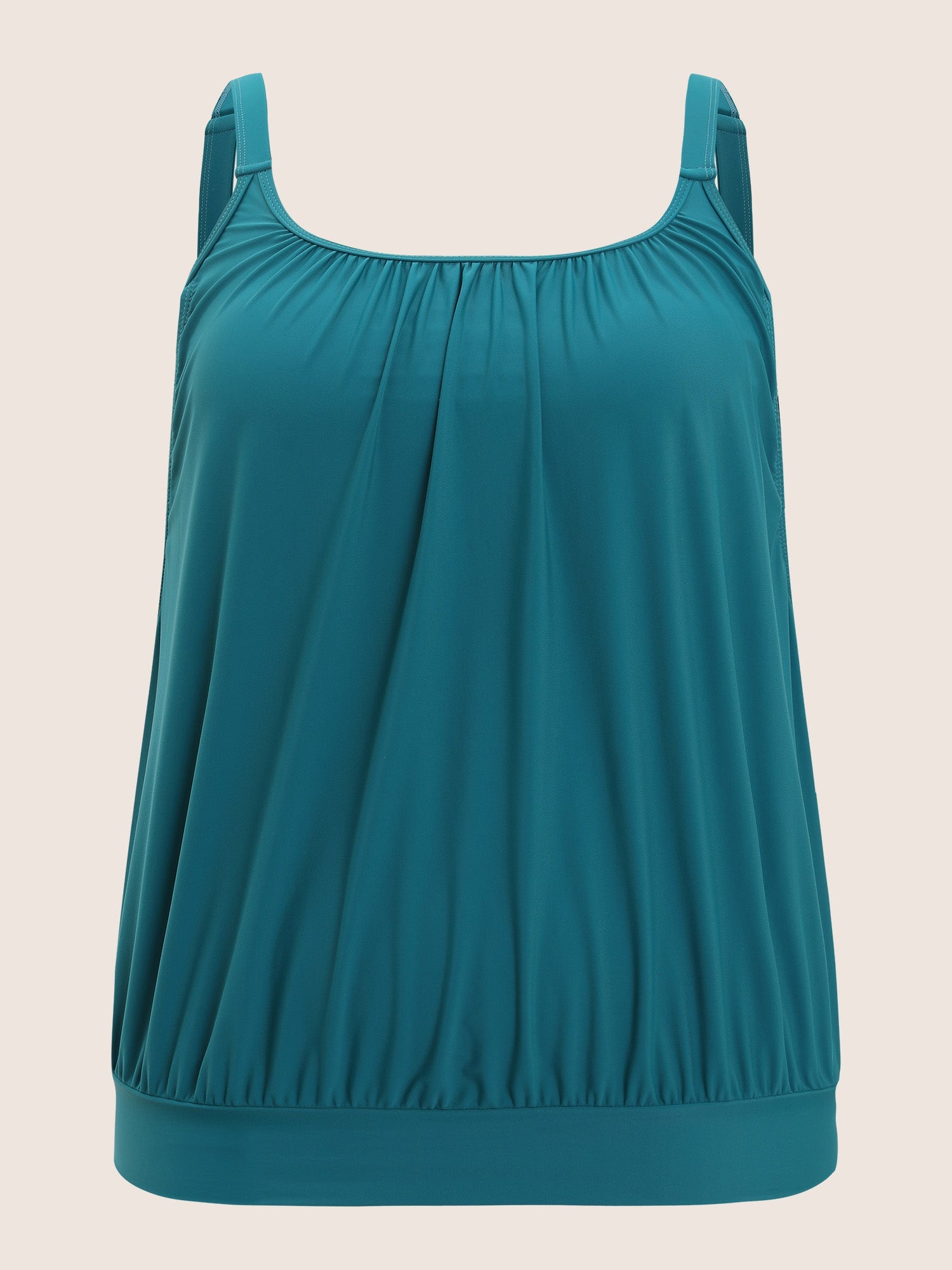 Bandana Patchwork Contrast Gathered Cut Out Tankini Top