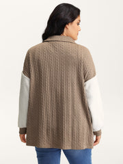 Colorblock Chest Pockets Button Jacket