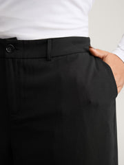 Floral Embroidered Hem Wide-Leg Pants