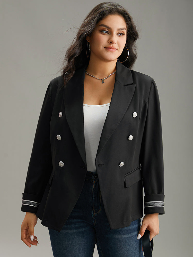 Suit Collar Metal Detail Patchwork Blazer