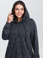 2-in-1 Heather Half-Zipper Hoodie