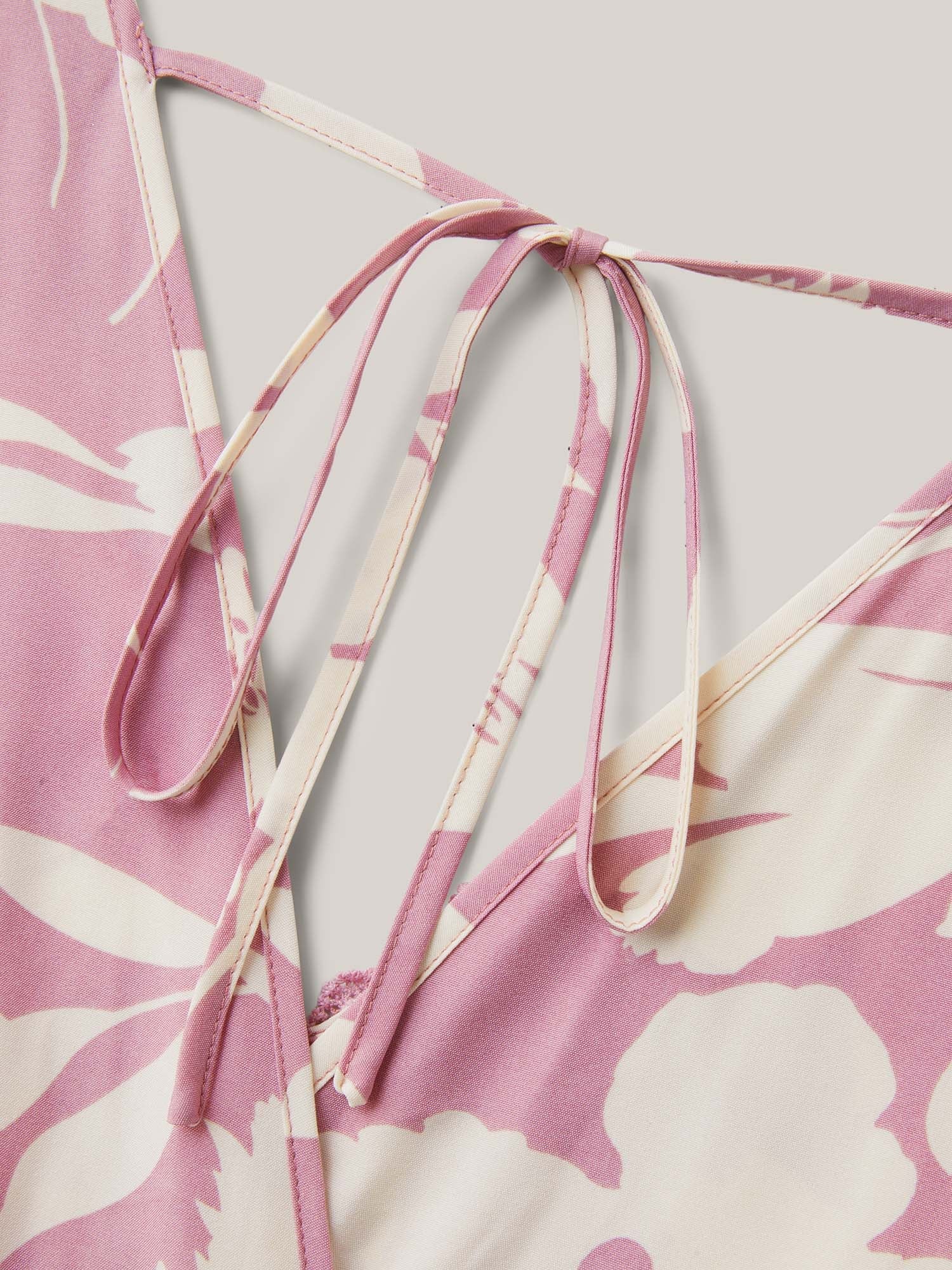 Floral Print Back Tie Jumpsuit