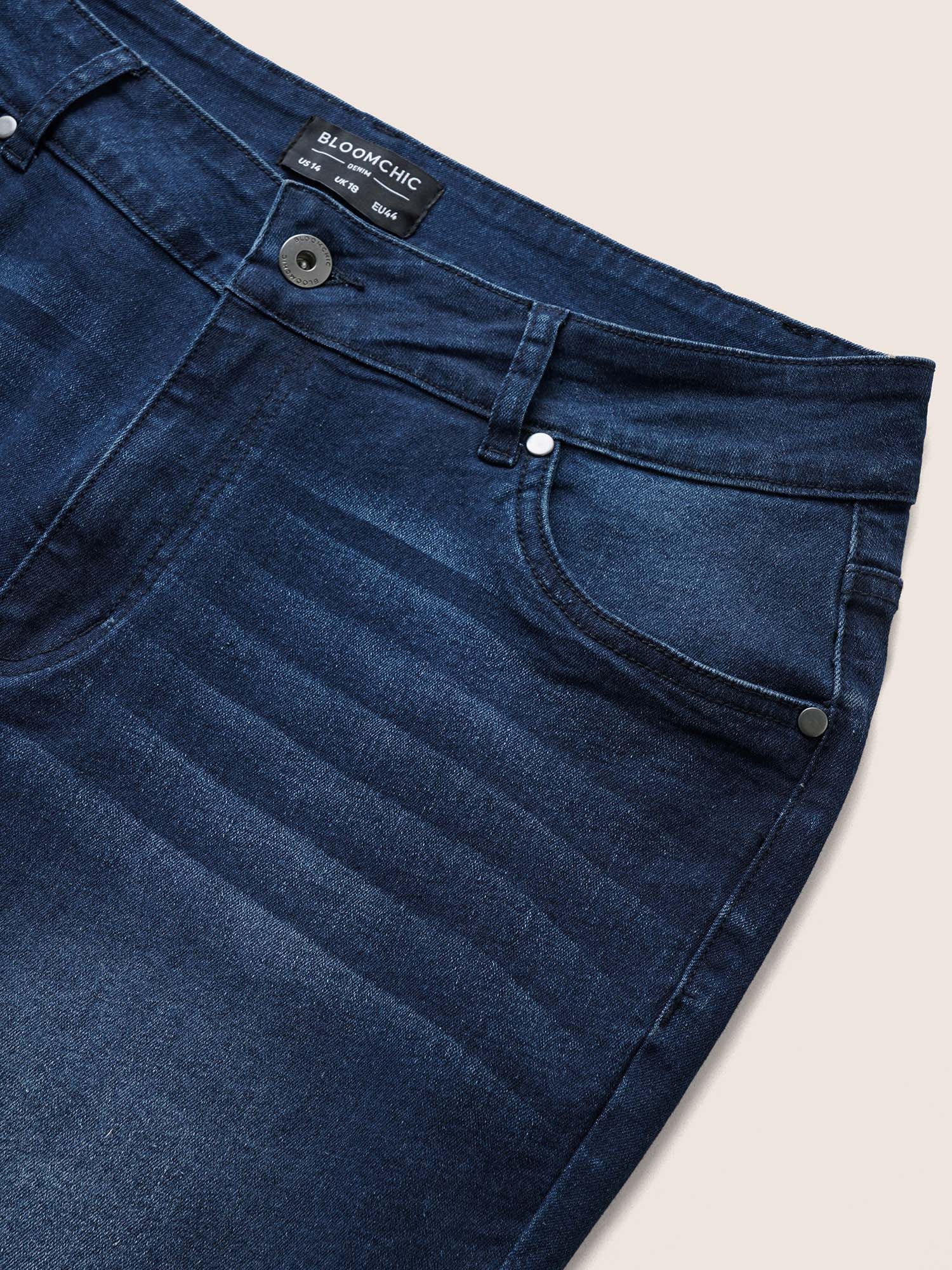 Plain Roll Hem Skinny Cropped Jeans