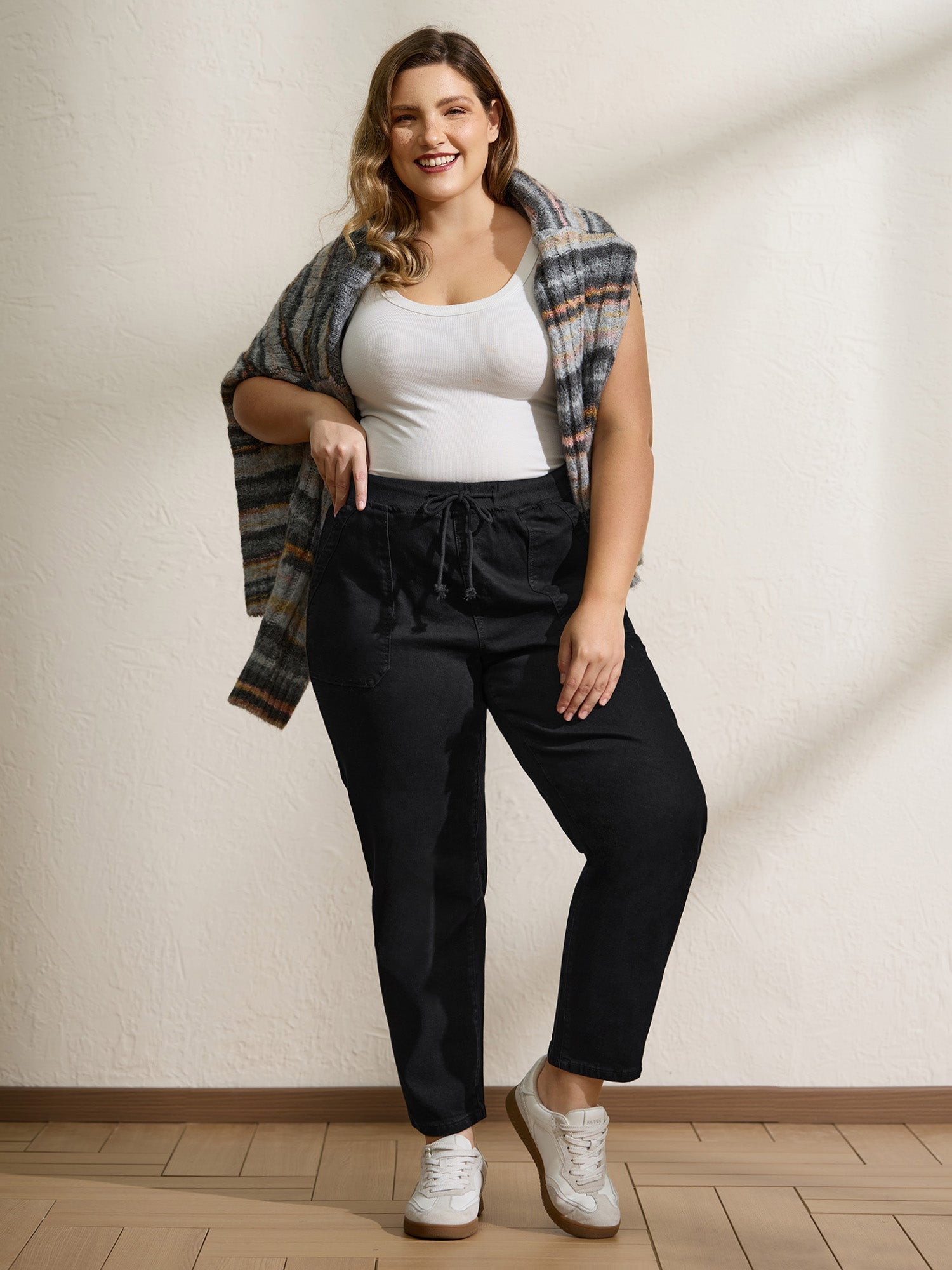 Stretchy Threaded Waist Skinny-Fit Jeans