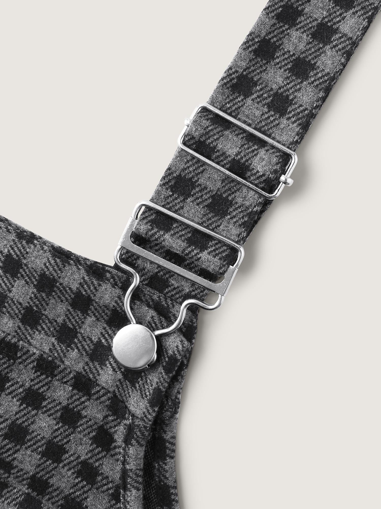 Checkered Pattern Pleated Jumpsuit