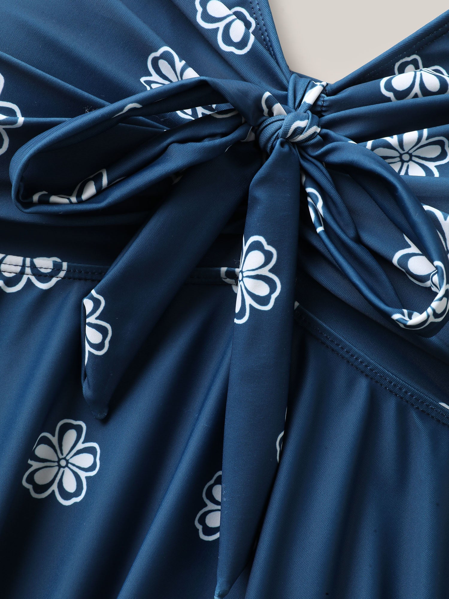 Floral Fun Knotted Bodice Swim Dress