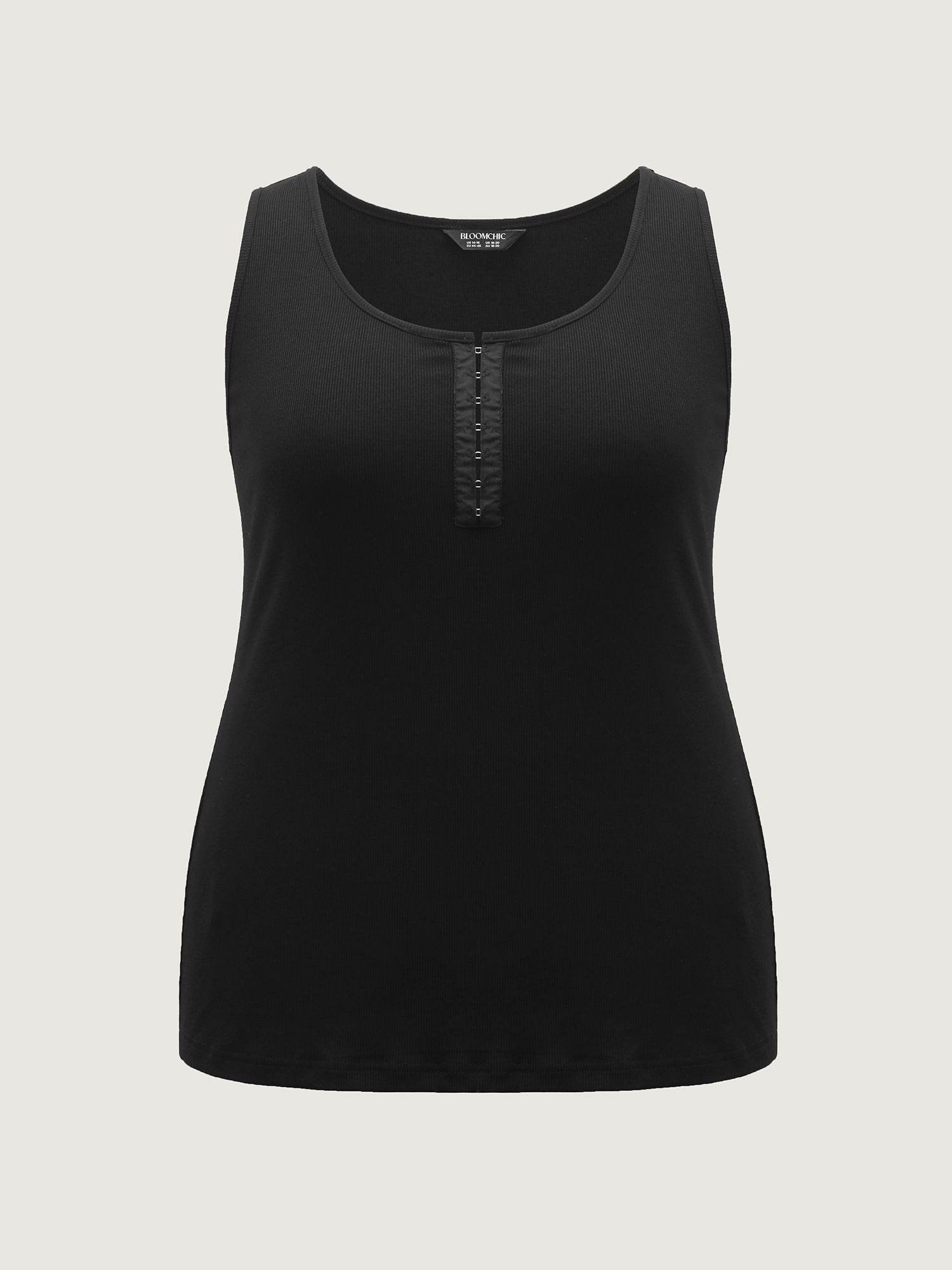 Supersoft Ribbed Clasp Neckline Fitted Tank Top