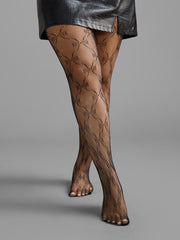 Openwork Bow Decor Fishnet Stockings