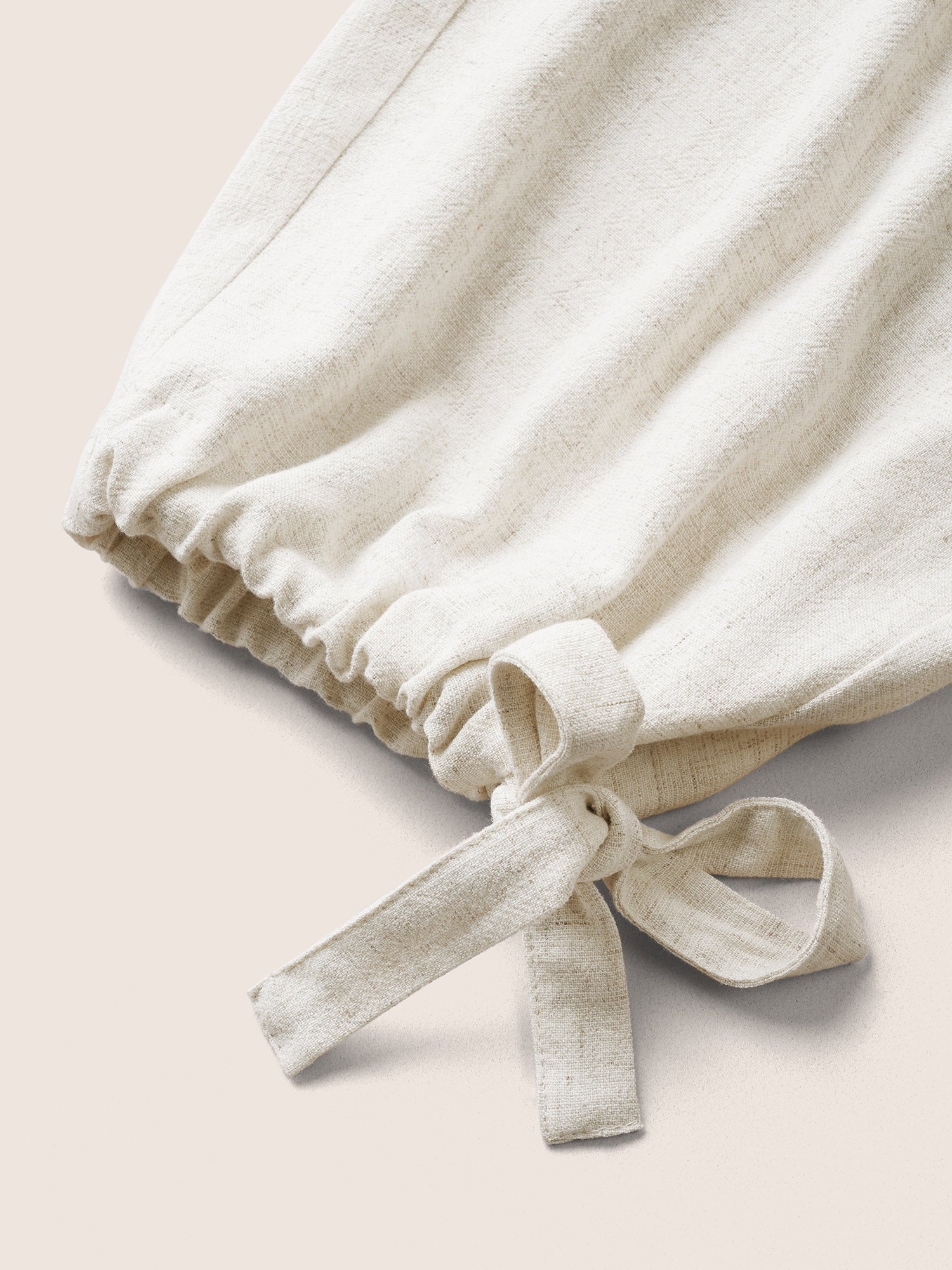 Solid Elastic Waist Ties Harem Pants