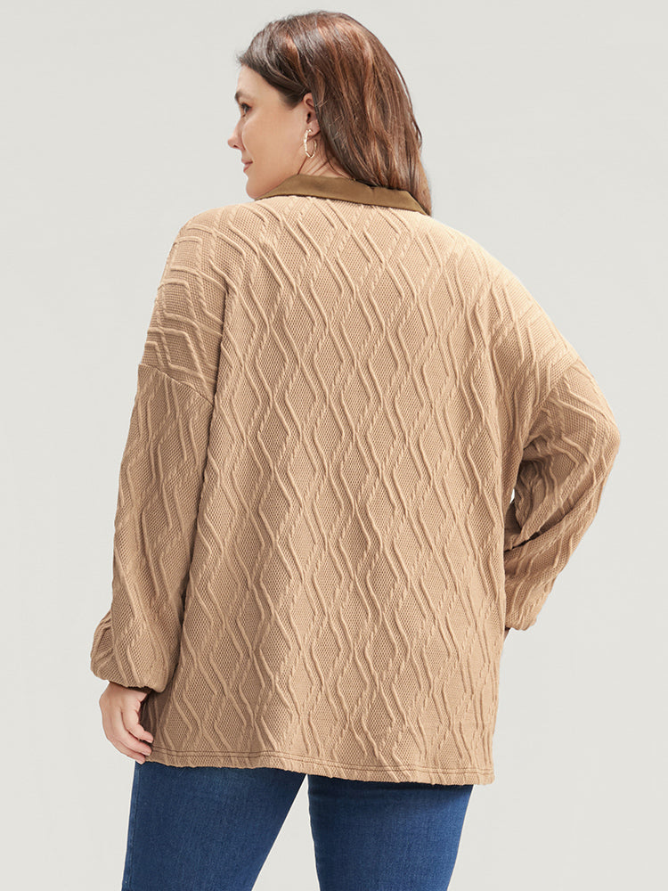 Geometric Contrast Flap Pocket Button Up Shirt