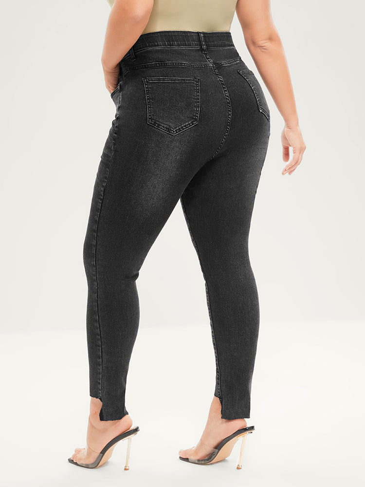 Skinny Moderately Stretchy Mid Rise Dark Wash Gap Proof Jeans