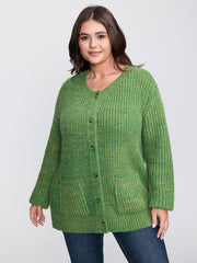 Heather Pockets Button Knit Cardigan