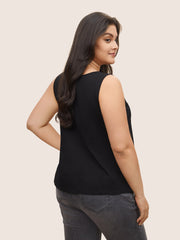 Solid Ladder Cut Out Tank Top