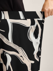 Abstract Pattern Wide-Leg Pockets Pants