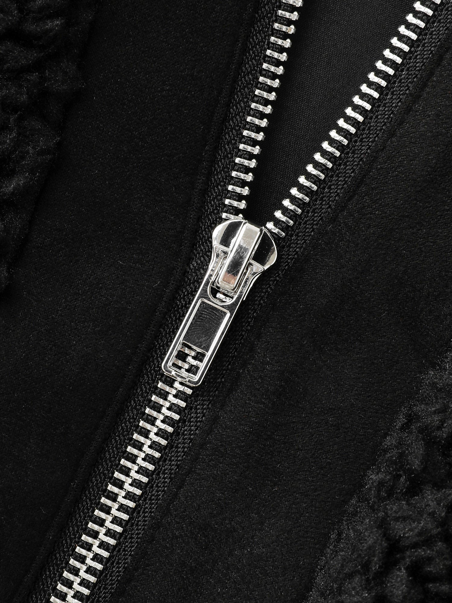 Faux Shearling Zipper Pockets Jacket