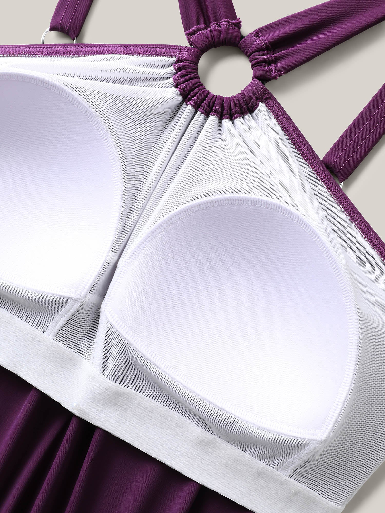 Halter Neck Pockets Cinched One-Piece Swimsuit