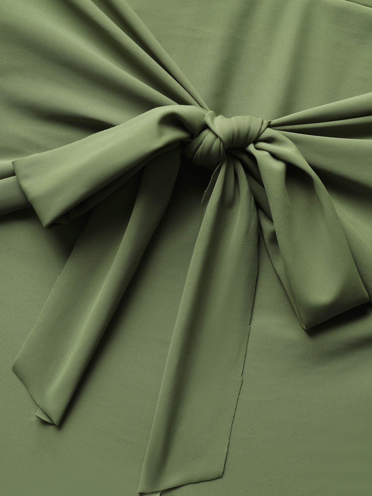 Solid Buckle Detail Tie Knot One Piece Swimsuit