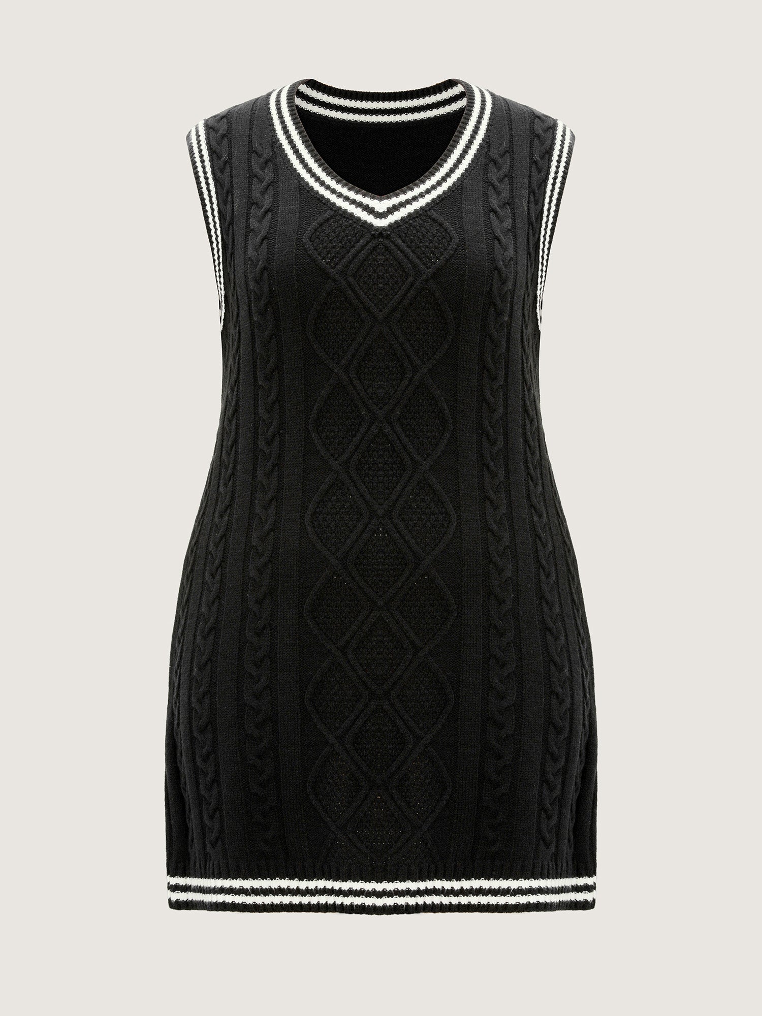 Textured Stripe Pinafore Mini Sweater Dress