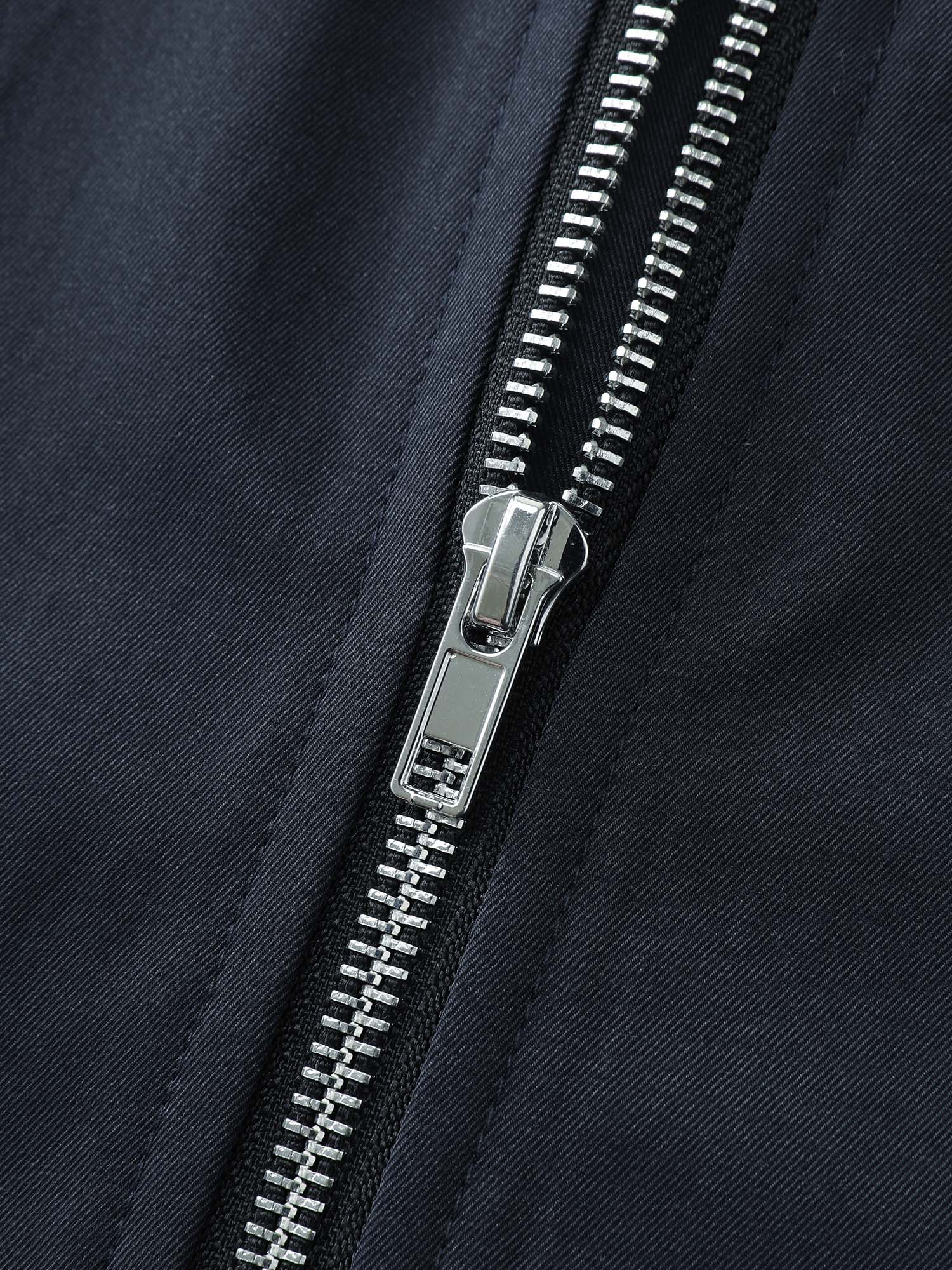 Checkered Zipper Front Pockets Jacket