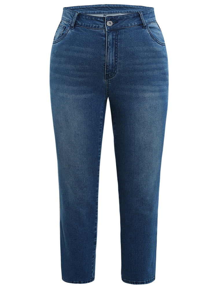 Glitter Patchwork High Rise Very Stretchy Jeans
