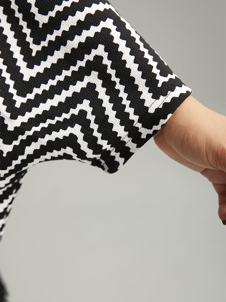 Halloween Geometric Tassel Trim Dolman Sleeve Kimono