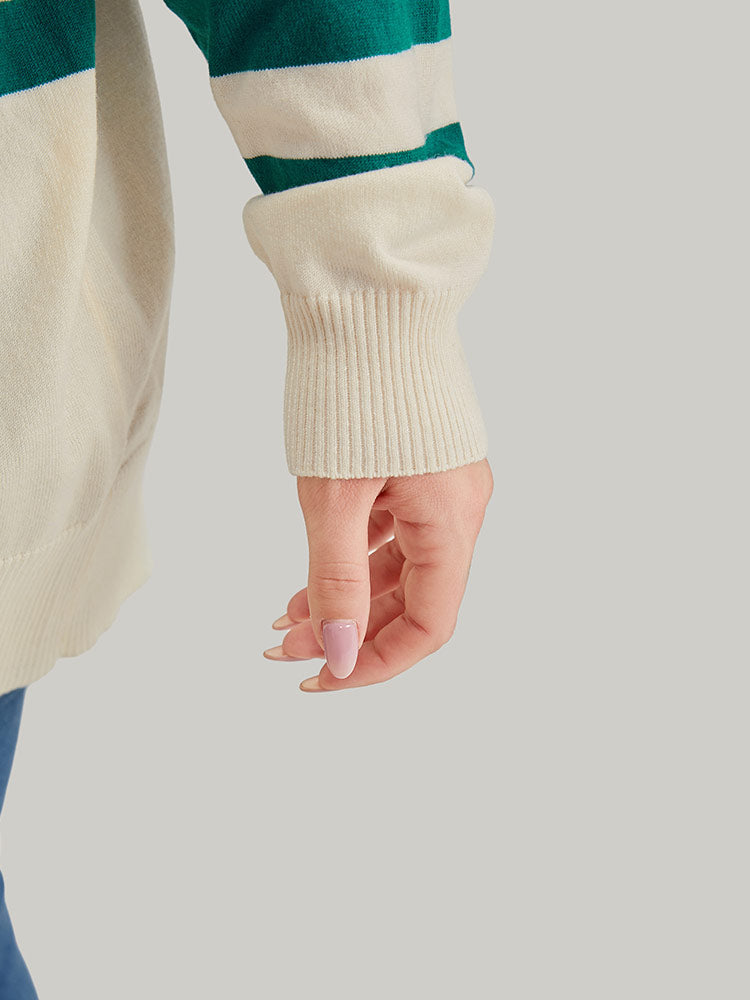 Supersoft Essentials Striped Contrast Button Up Cardigan