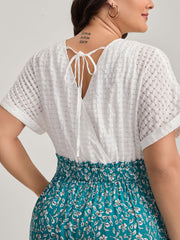 Floral Color Contrast Shirred Jumpsuit