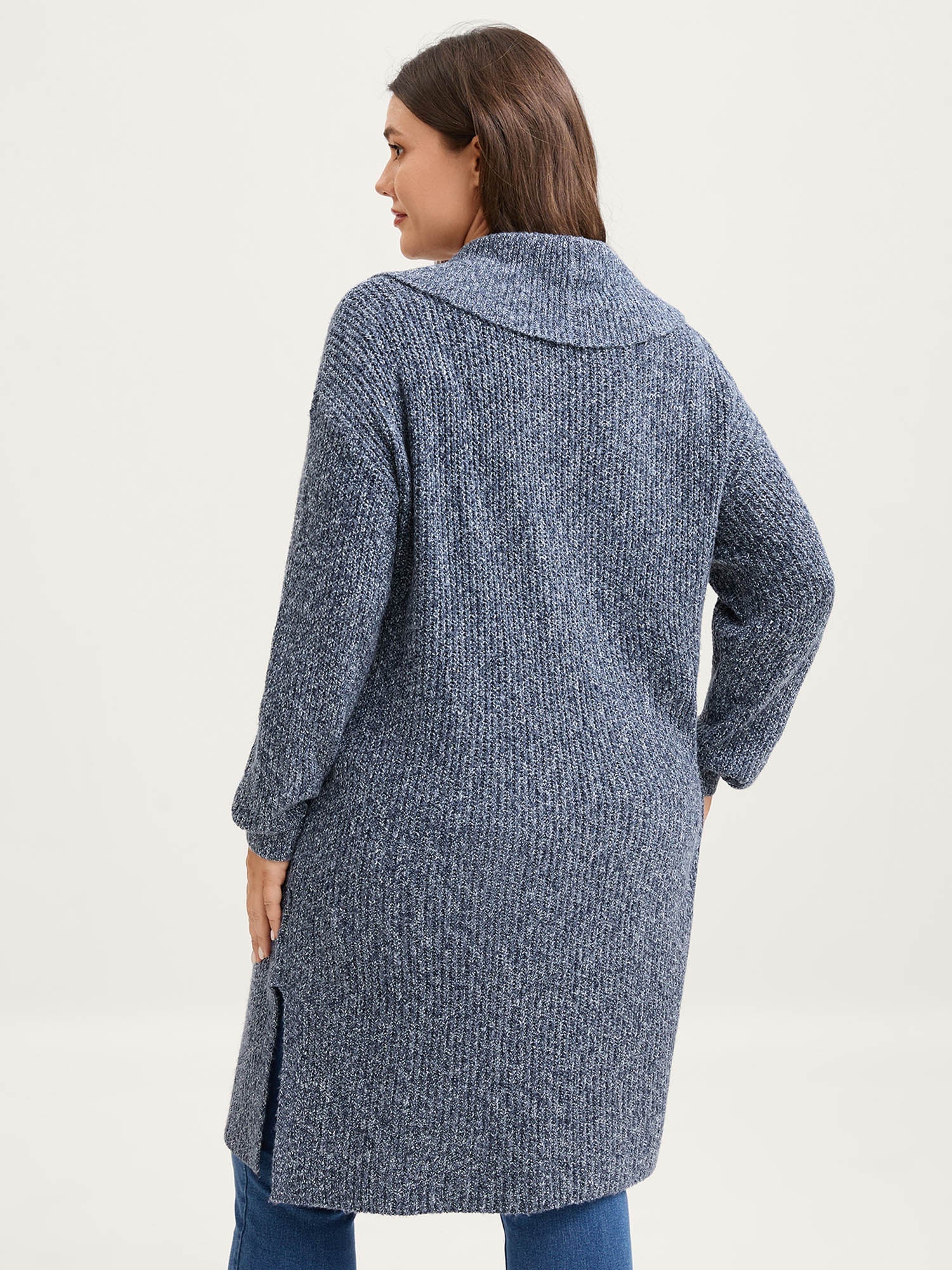 Shawl Collar Heather Pocket Knit Cardigan