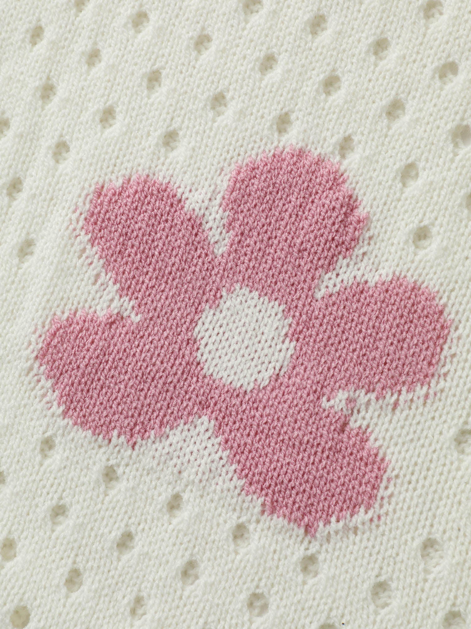 Floral Cut-Out Textured Knit Cardigan