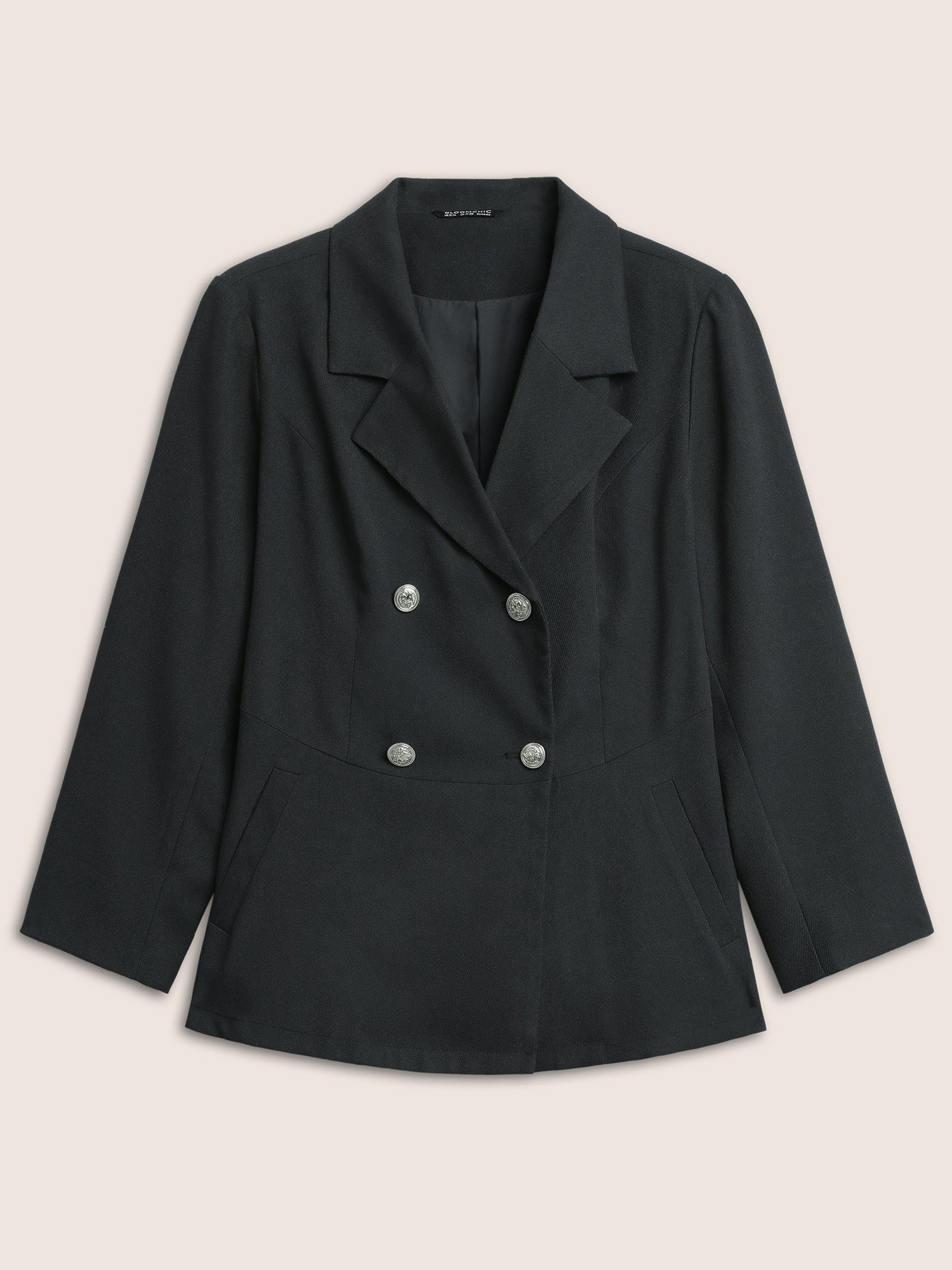 Suit Collar Double Breasted Metal Detail Blazer