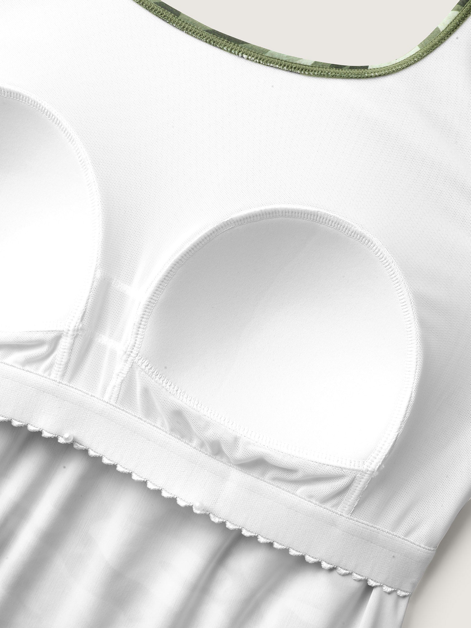 Camouflage Print Side Drawstring Swim Top