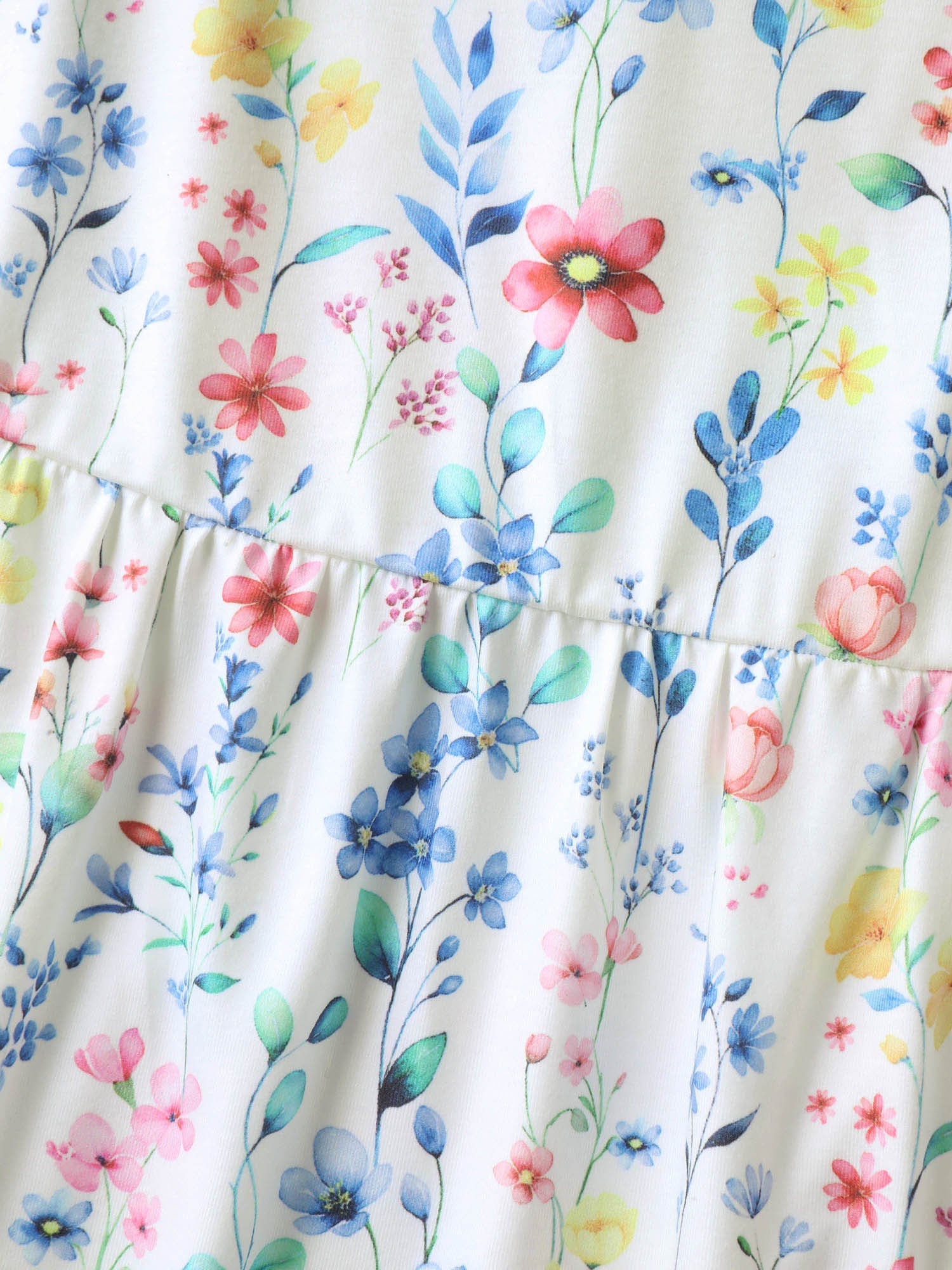 Floral Print Stretchy Colorful Babydoll Top