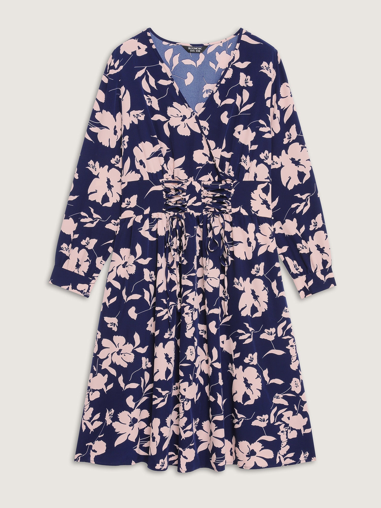 Floral Print Cross-Straps Shirred Midi Dress