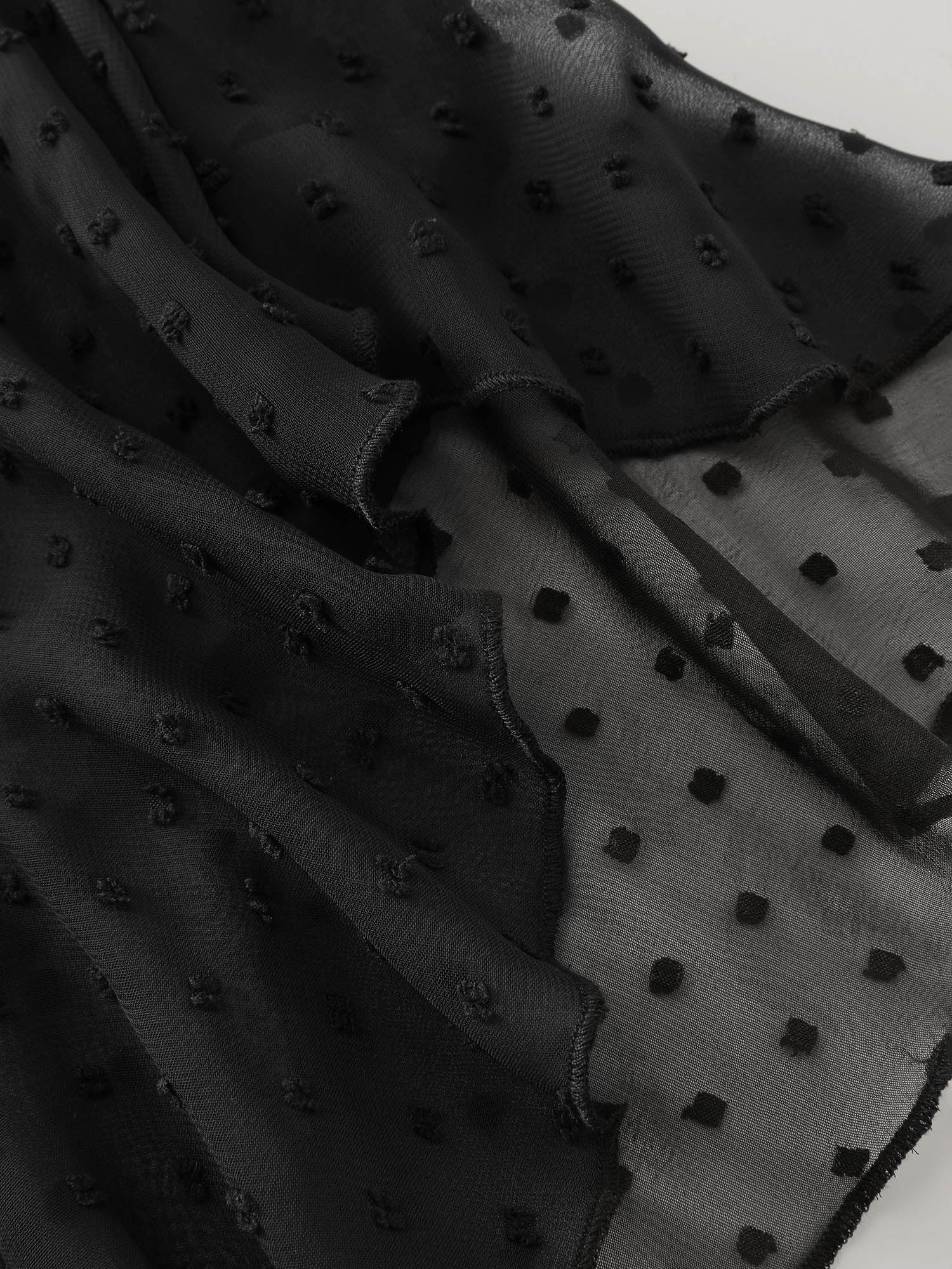 Sheer Polka Dots Sleeve Knit Top