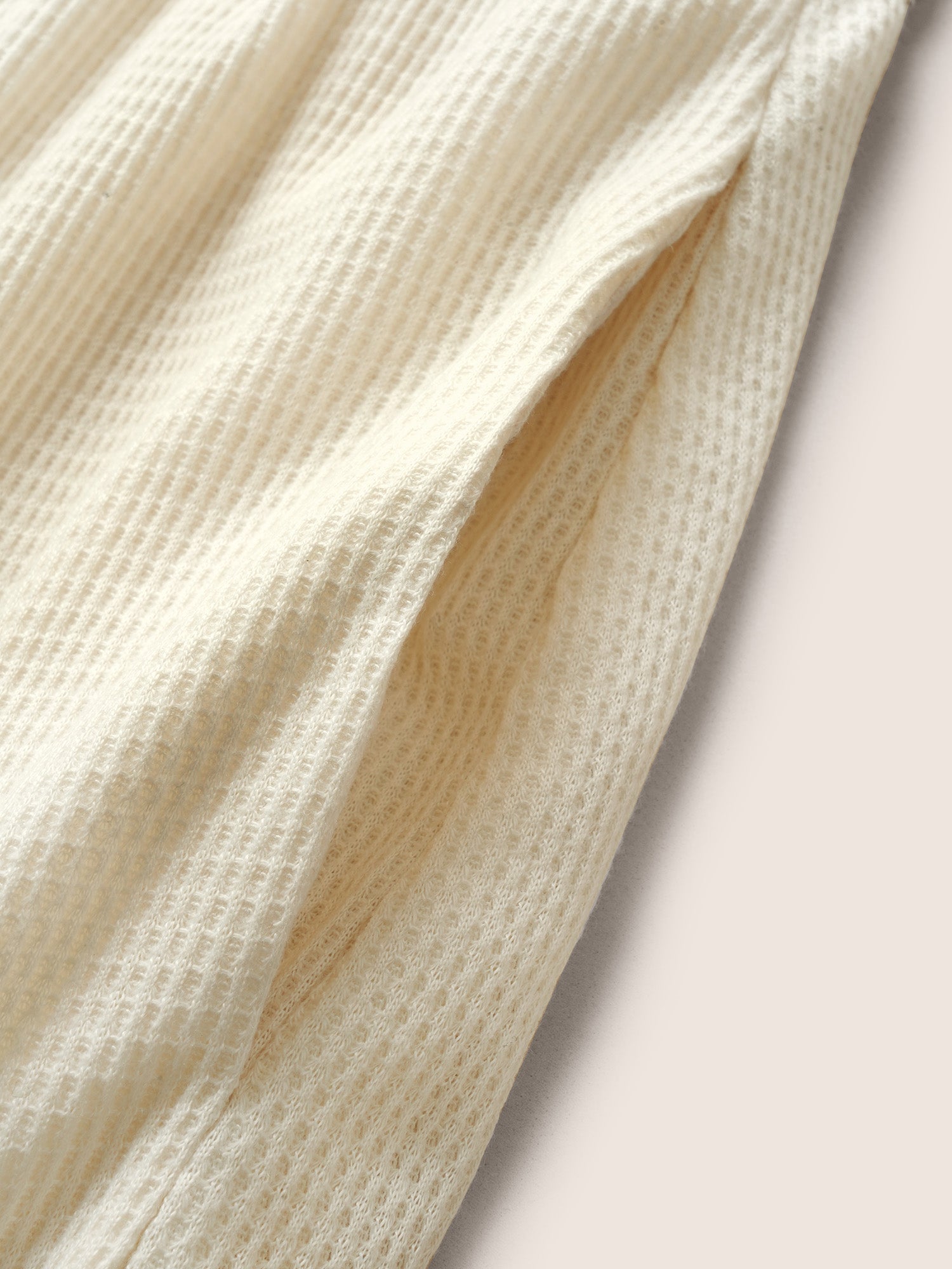 Asymmetrical Neck Waffle Knit Tie Knot Dress