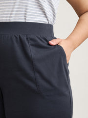 Stretchy Waist Split Relaxed Shorts