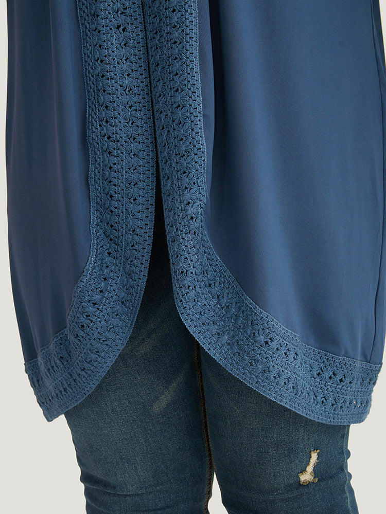 Supersoft Essentials Plain Lace Patchwork Open Front Kimono