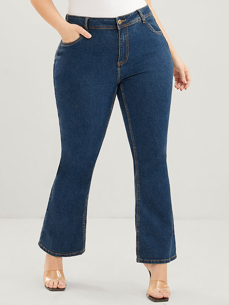 Bootcut Slightly Stretchy High Rise Dark Wash Jeans