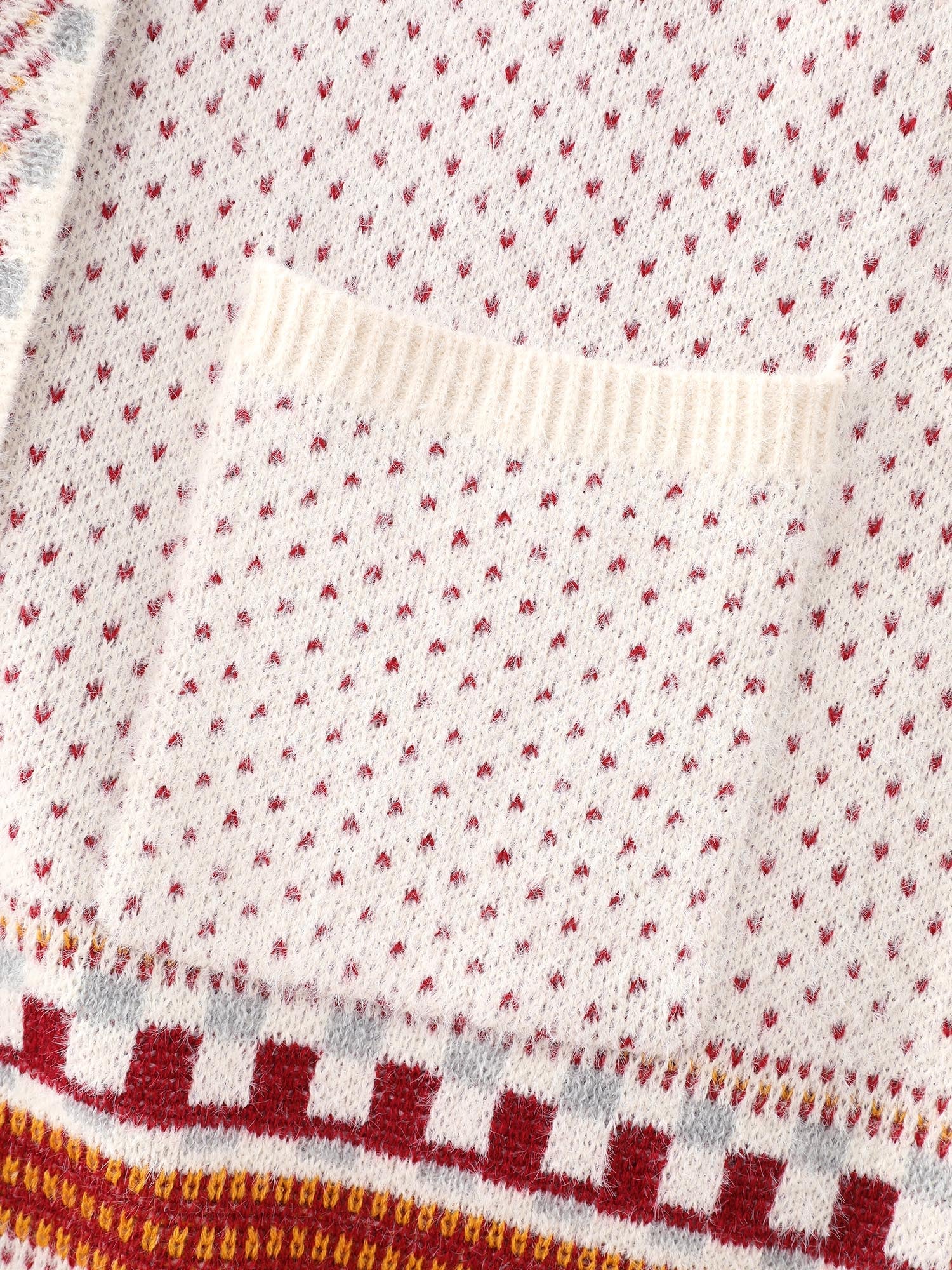 Boho Pattern Tassels Fluffy Texture Knit Cardigan