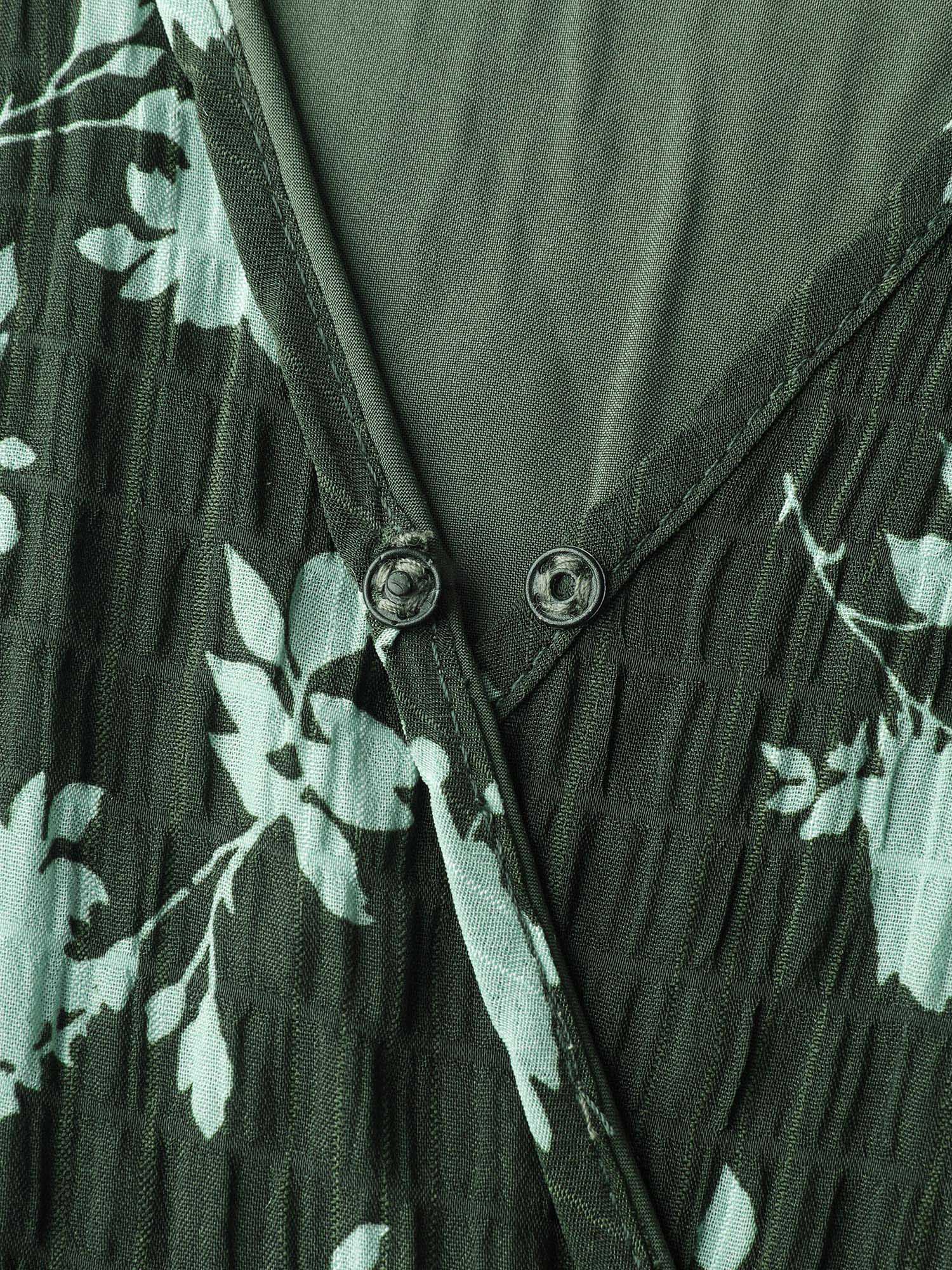 Silhouette Flower Tiered Belted Maxi Dress