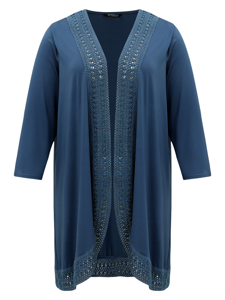 Supersoft Essentials Plain Lace Patchwork Open Front Kimono