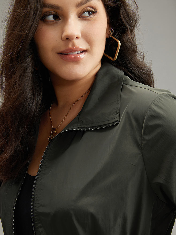 Wind-Resistant Waistline Inside Zipper Fly Windbreaker