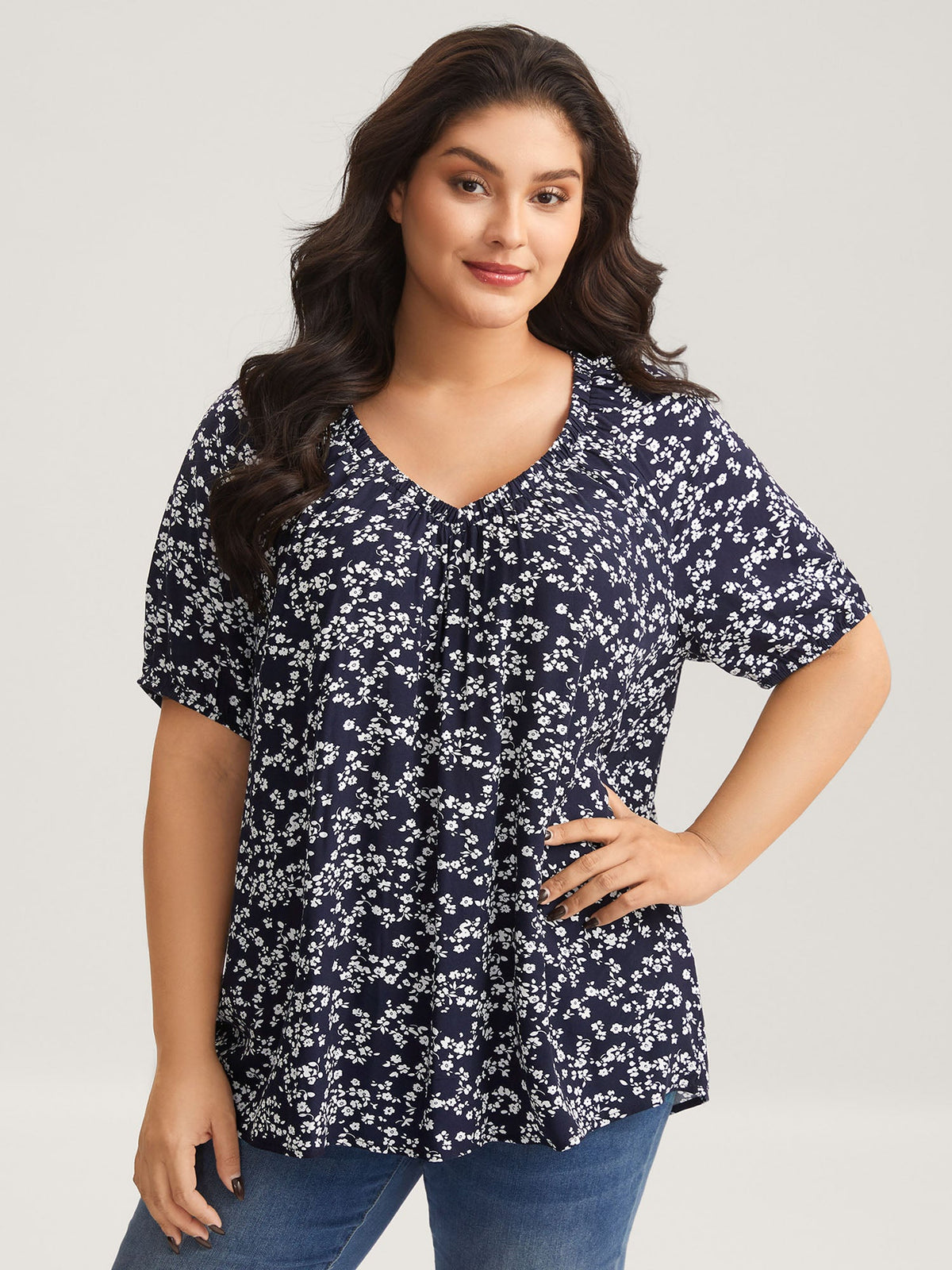 Supersoft Ditsy Floral Print Blouse